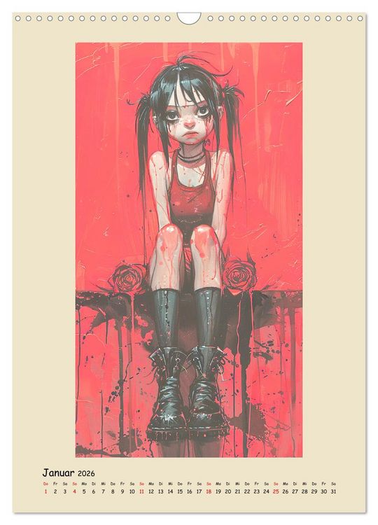 Produktbild: Gothic Punk Girls im k&uuml;nstlerischen Manga-Stil (Wandkalender 2026 DIN A3 hoch), CALVENDO Monatskalender