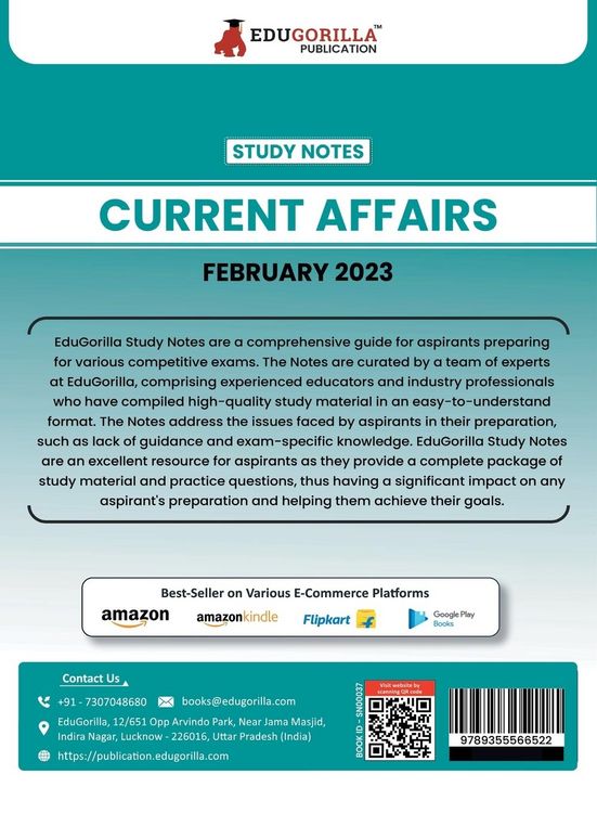 Produktbild: Study Notes for Current Affairs February 2023 - Useful for UPSC, State PSC, Defence, Police, SSC, Banking, Management, Law and State Government Exams