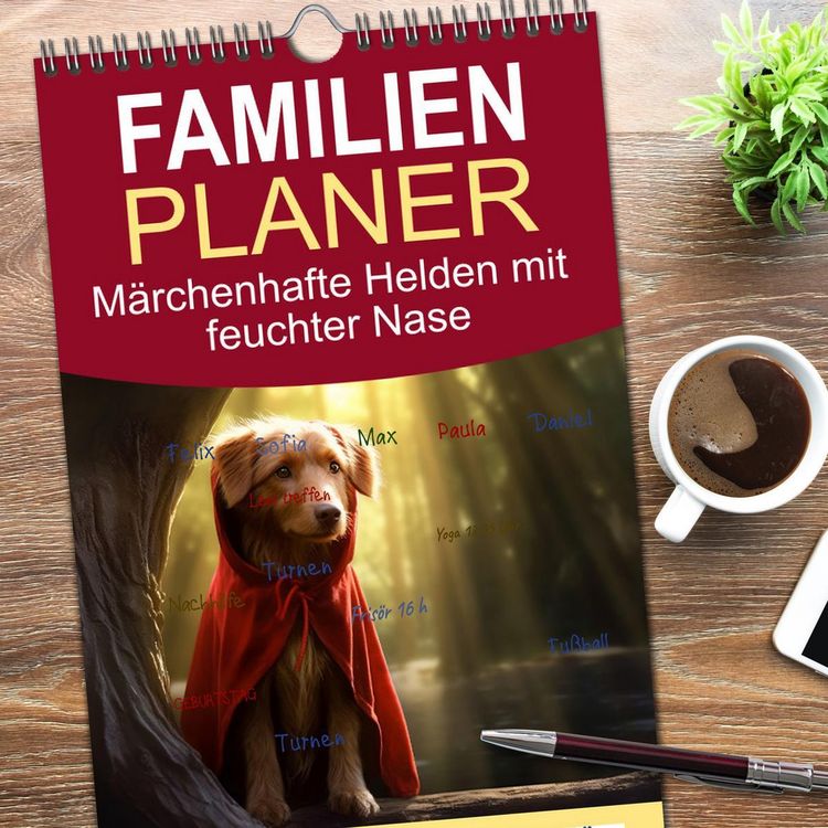 Produktbild: Familienplaner 2026 - M&auml;rchenhafte Helden mit feuchter Nase mit 5 Spalten (Wandkalender, 21 x 45 cm) CALVENDO