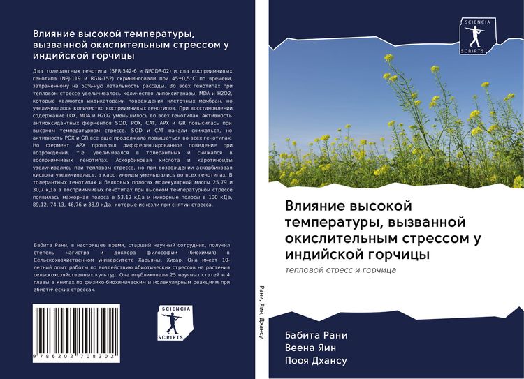 Produktbild: Vliqnie wysokoj temperatury, wyzwannoj okislitel'nym stressom u indijskoj gorchicy