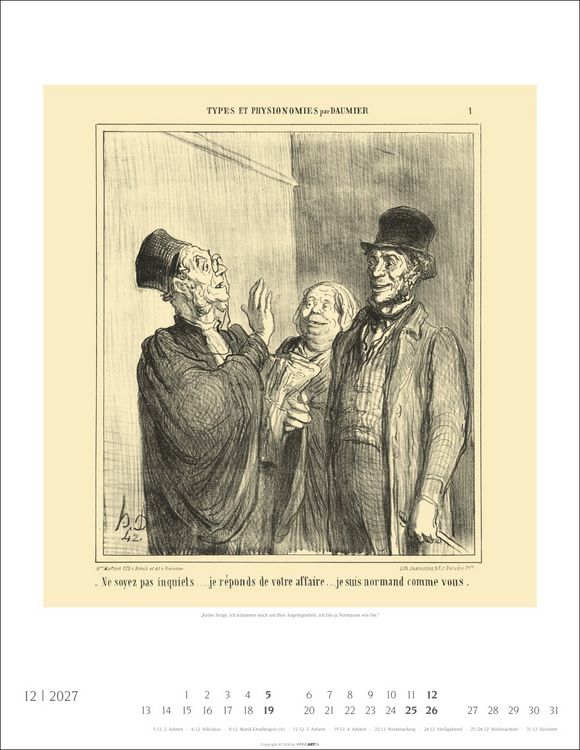 Produktbild: Honor&eacute; Daumier: Die Juristen Kalender 2027