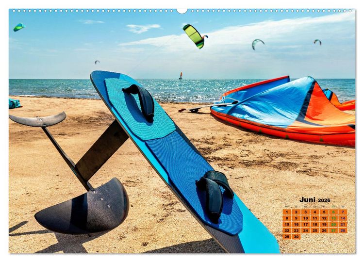 Produktbild: Wingfoilen - fliegen &uuml;ber das Wasser (Wandkalender 2026 DIN A2 quer), CALVENDO Monatskalender