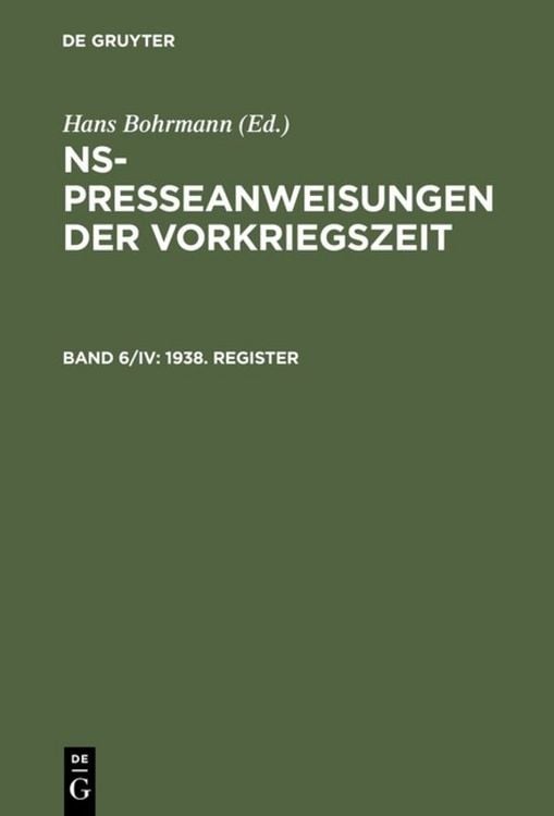 Produktbild: 1938. Register