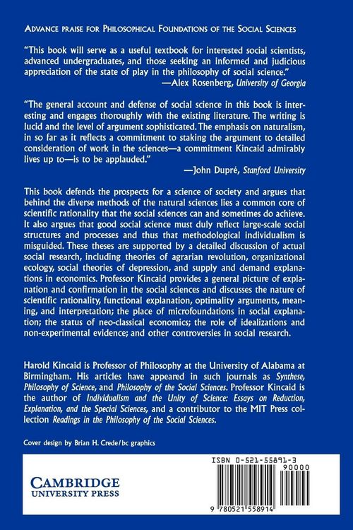 Produktbild: Philosophical Foundations of the Social Sciences