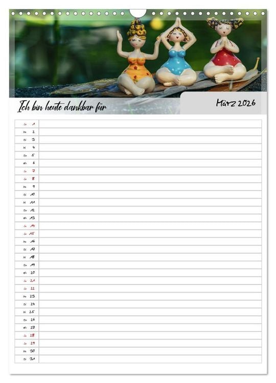Produktbild: Ich bin dankbar - ein Jahr voller Yoga und Achtsamkeit - Yoga Kalender (Wandkalender 2026 DIN A3 hoch), CALVENDO Monatskalender