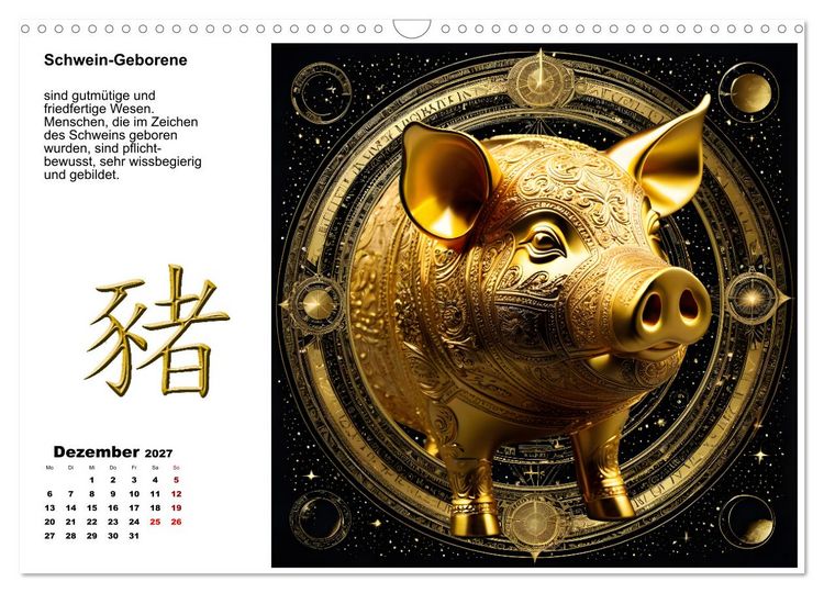Produktbild: Chinesische Sternzeichen (Wandkalender 2027 DIN A3 quer), CALVENDO Monatskalender