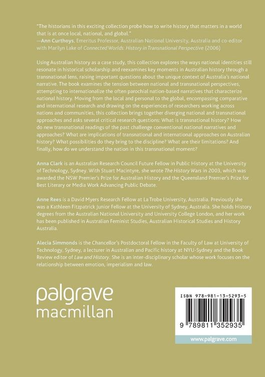 Produktbild: Transnationalism, Nationalism and Australian History