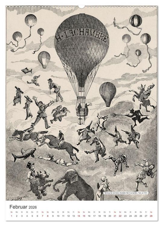 Produktbild: Ballonfahren Kalender (hochwertiger Premium Wandkalender 2026 DIN A2 hoch), Kunstdruck in Hochglanz