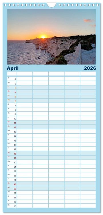 Produktbild: Familienplaner 2026 - Korsika - Farben einer wilden Sch&ouml;nheit mit 5 Spalten (Wandkalender, 21 x 45 cm) CALVENDO
