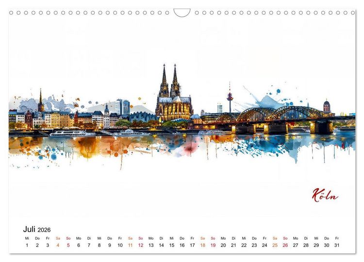 Produktbild: Skylines exklusiv (Wandkalender 2026 DIN A3 quer), CALVENDO Monatskalender