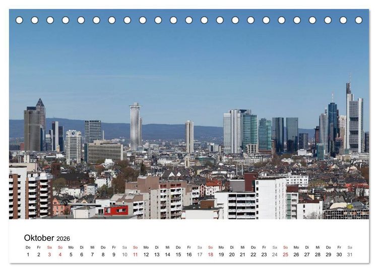 Produktbild: Frankfurt Skyline von Petrus Bodenstaff (Tischkalender 2026 DIN A5 quer), CALVENDO Monatskalender