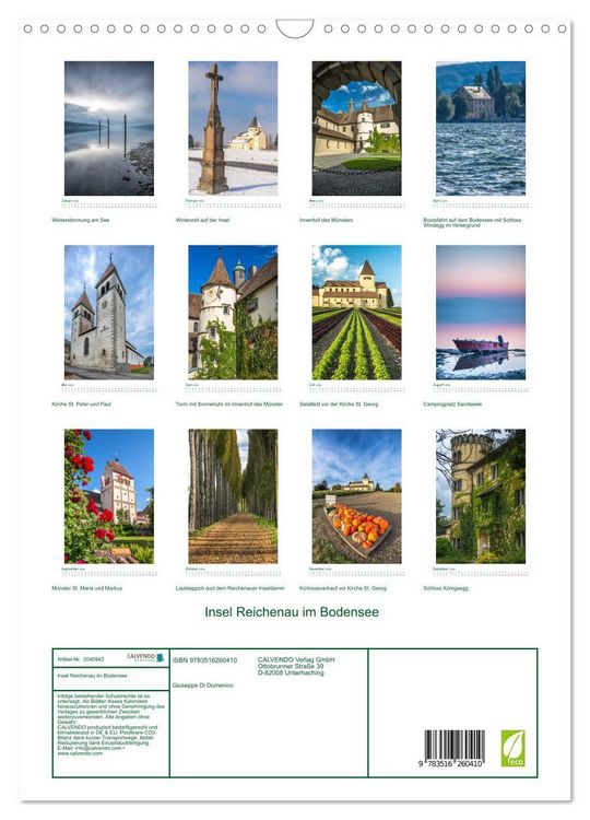 Produktbild: Insel Reichenau im Bodensee (Wandkalender 2026 DIN A3 hoch), CALVENDO Monatskalender