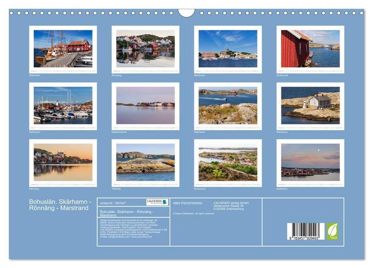 Produktbild: Bohusl&auml;n. Sk&auml;rhamn - R&ouml;nn&auml;ng - Marstrand (Wandkalender 2026 DIN A3 quer), CALVENDO Monatskalender