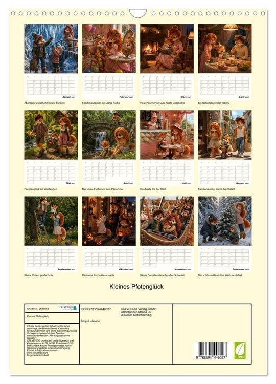 Produktbild: Kleines Pfotengl&uuml;ck (Wandkalender 2027 DIN A3 hoch), CALVENDO Monatskalender