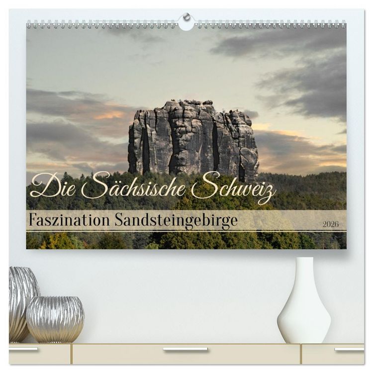 Produktbild: Die S&auml;chsische Schweiz / Faszination Sandsteingebirge (hochwertiger Premium Wandkalender 2026 DIN A2 quer), Kunstdruck in Hochglanz