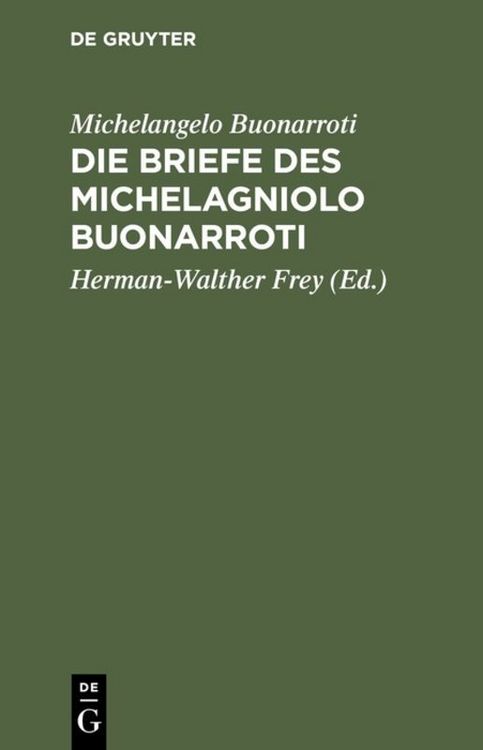 Produktbild: Die Briefe des Michelagniolo Buonarroti