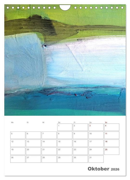 Produktbild: Farbliche Stille - Ein Jahr der inneren Ruhe mit abstrakten Farbspielen (Wandkalender 2026 DIN A4 hoch), CALVENDO Monatskalender