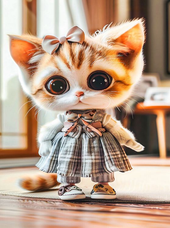 Produktbild: CALVENDO Puzzle K&auml;tzchen in einem karierten Kleid | 2000 Teile Lege-Gr&ouml;&szlig;e 90x67cm Foto-Puzzle f&uuml;r gl&uuml;ckliche Stunden