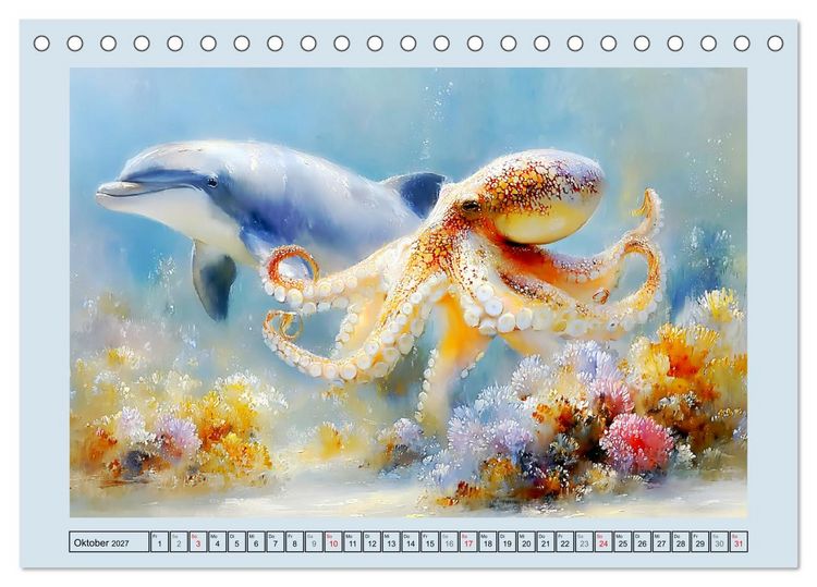 Produktbild: Delfine. Botschafter und T&auml;nzer der Meere (Tischkalender 2027 DIN A5 quer), CALVENDO Monatskalender