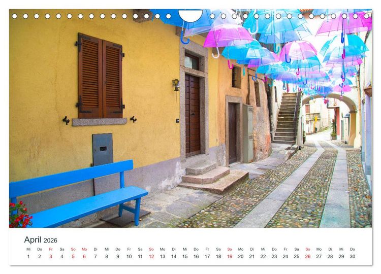 Produktbild: Mediterraneo - Lago di Como, Lago Maggiore, Lago d'Orta (Wandkalender 2026 DIN A4 quer), CALVENDO Monatskalender