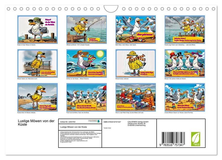 Produktbild: Lustige M&ouml;wen von der K&uuml;ste (Wandkalender 2027 DIN A4 quer), CALVENDO Monatskalender