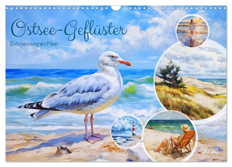 Produktbild: Ostsee-Gefl&uuml;ster - Entspannung am Meer (Wandkalender 2026 DIN A3 quer), CALVENDO Monatskalender