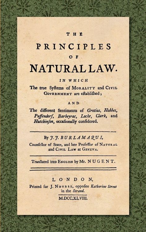 Produktbild: The Principles of Natural Law (1748)