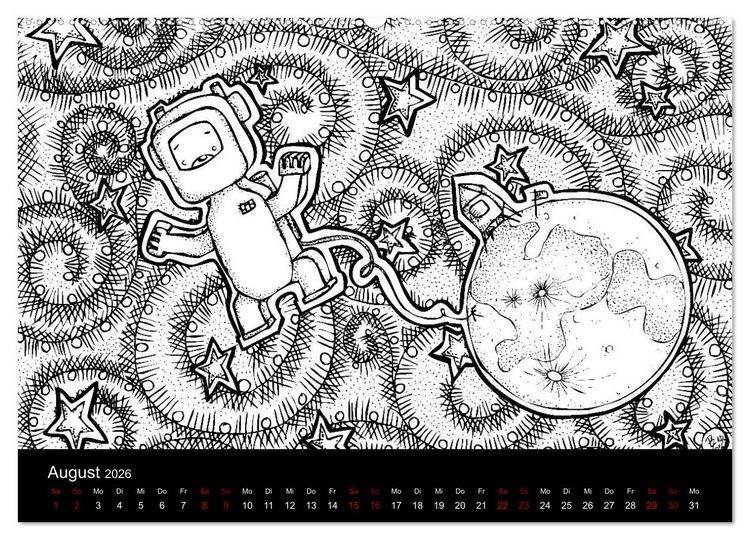 Produktbild: Bezaubernde Mini-Monster - Ein Ausmal-Kalender (Wandkalender 2026 DIN A2 quer), CALVENDO Monatskalender