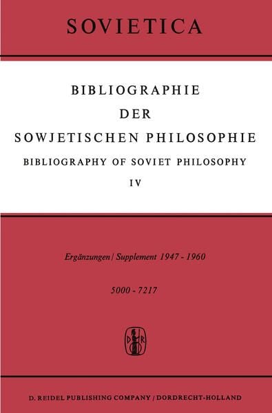 Produktbild: Bibliographie der Sowjetischen Philosophie / Bibliography of Soviet Philosophy