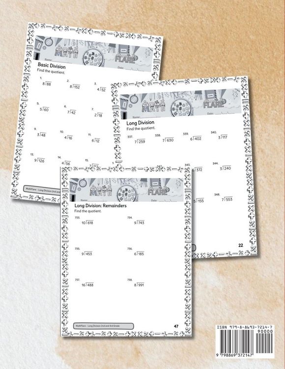 Produktbild: Long Division Math Workbook 2nd and 3rd Grade