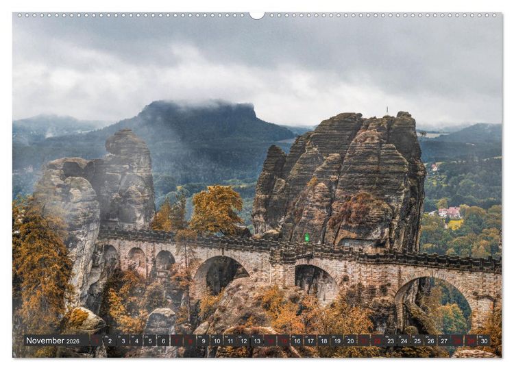 Produktbild: Die S&auml;chsische Schweiz / Faszination Sandsteingebirge (hochwertiger Premium Wandkalender 2026 DIN A2 quer), Kunstdruck in Hochglanz