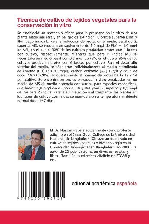 Produktbild: T&eacute;cnica de cultivo de tejidos vegetales para la conservaci&oacute;n in vitro