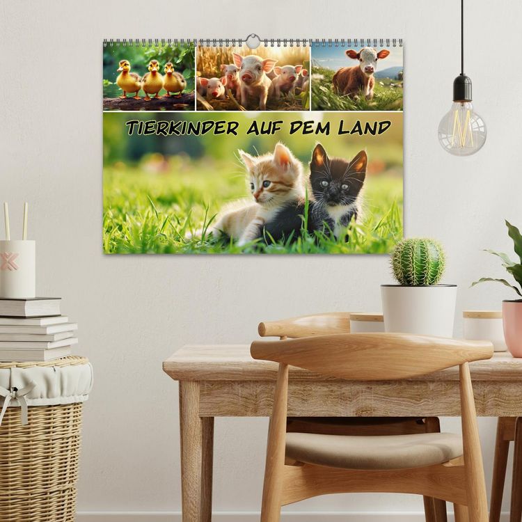 Produktbild: Tierkinder auf dem Land (Wandkalender 2026 DIN A3 quer), CALVENDO Monatskalender