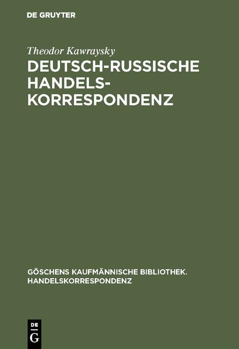 Produktbild: Deutsch-russische Handelskorrespondenz
