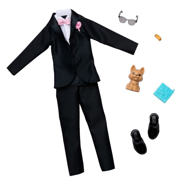 Produktbild: Barbie-Mode, Set mit Bräutigam-Outfit für Ken-Puppe am Hochzeitstag