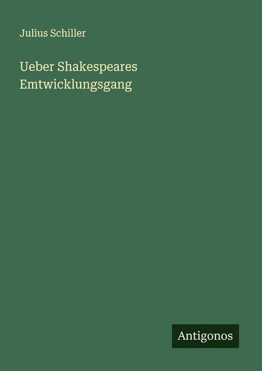 Produktbild: Ueber Shakespeares Emtwicklungsgang