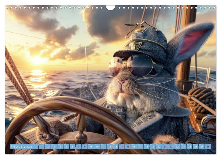 Produktbild: Funny animals as a captain on a boat (Wall Calendar 2026 DIN A3 landscape), CALVENDO 12 Month Wall Calendar