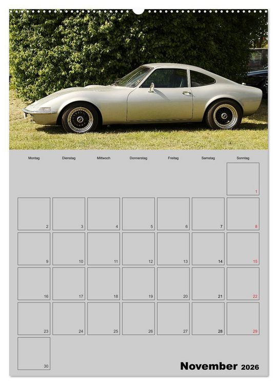 Produktbild: Opel GT Terminplaner (Wandkalender 2026 DIN A2 hoch), CALVENDO Monatskalender