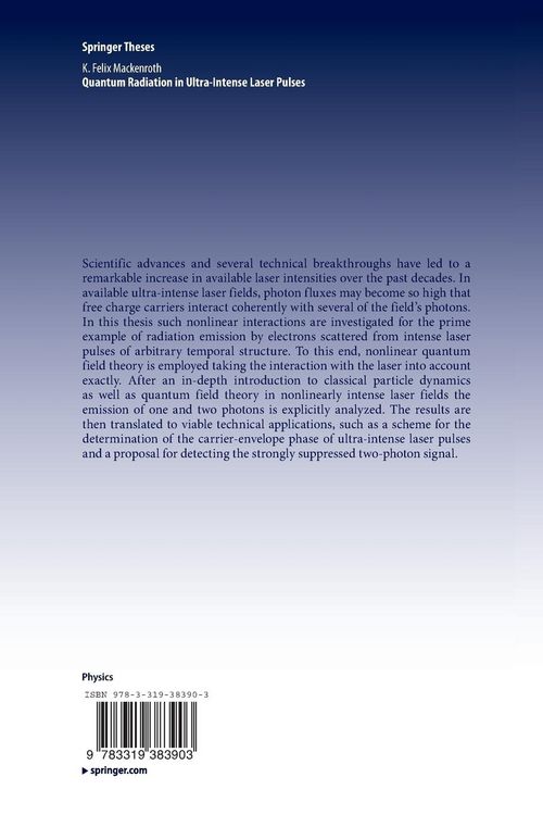 Produktbild: Quantum Radiation in Ultra-Intense Laser Pulses
