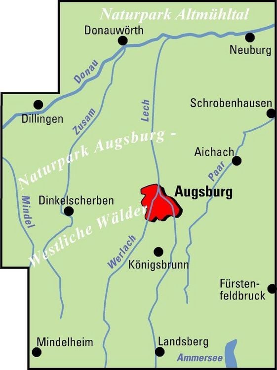 Produktbild: BVA ADFC Regionalkarte Augsburg und Umgebung 1:75.000