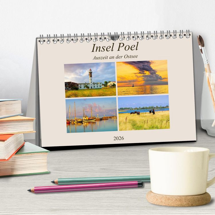 Produktbild: Insel Poel - Auszeit an der Ostsee (Tischkalender 2026 DIN A5 quer), CALVENDO Monatskalender