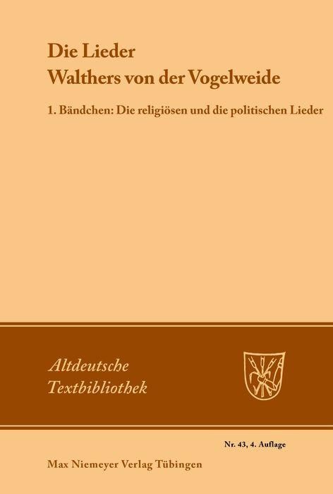 Produktbild: Die Lieder Walthers von der Vogelweide