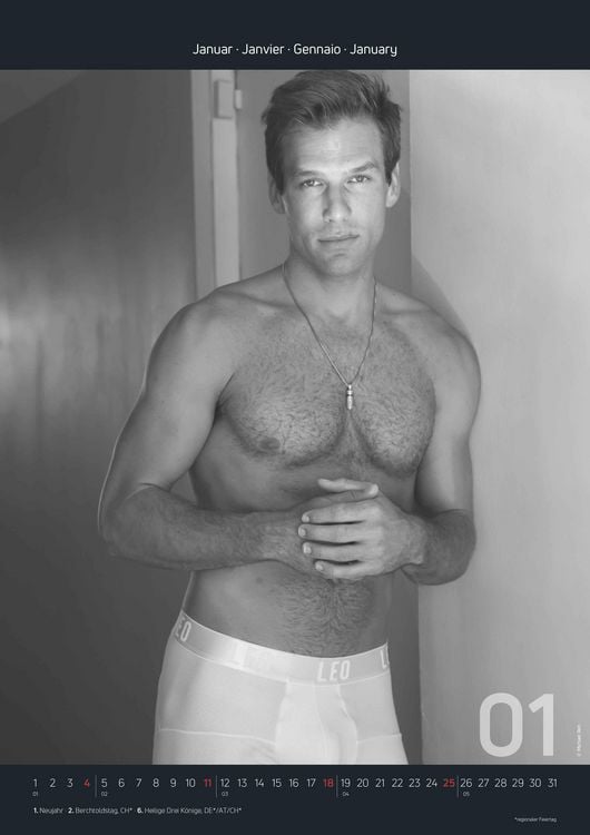 Men 2026 - Bildkalender 29,7x42 cm - Männer - erotischer Kalender - hochwertiger Erotikkalender - schwarz-weiß - Wandplaner - Wandkalender