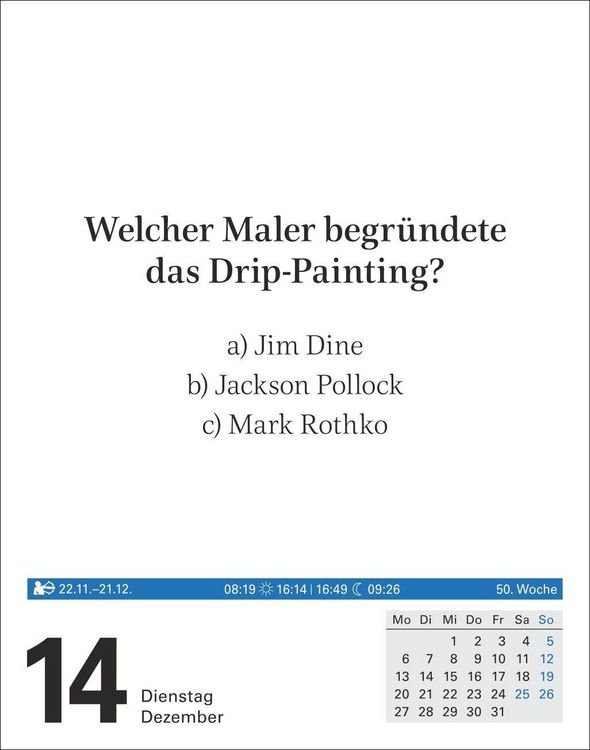Produktbild: Wissen Tagesabrei&szlig;kalender 2027 - Quizfragen aus Geschichte, Politik, Kultur, Technik und Sport