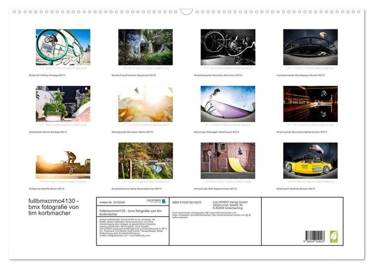Produktbild: fullbmxcrmo4130 - bmx fotografie von tim korbmacher (Wandkalender 2026 DIN A2 quer), CALVENDO Monatskalender