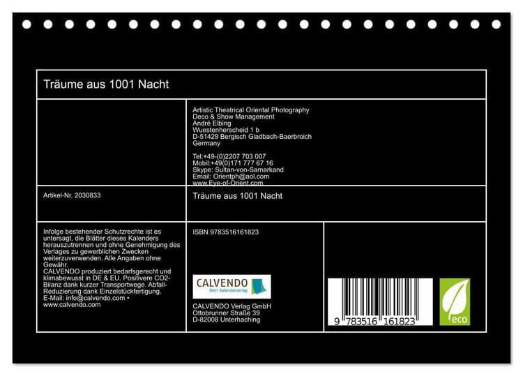 Produktbild: Tr&auml;ume aus 1001 Nacht (Tischkalender 2026 DIN A5 quer), CALVENDO Monatskalender