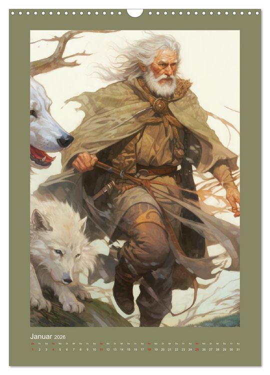 Produktbild: Die Anderswelt. Mystische Gestalten aus dem Mittelalter (Wandkalender 2026 DIN A3 hoch), CALVENDO Monatskalender