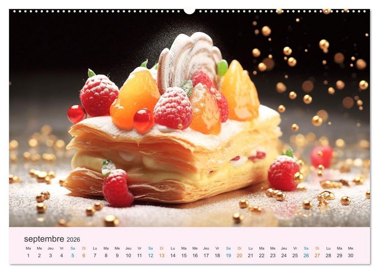 Produktbild: Les d&eacute;lices du temps (Calendrier mural 2026 DIN A2 vertical) calendrier de bureau