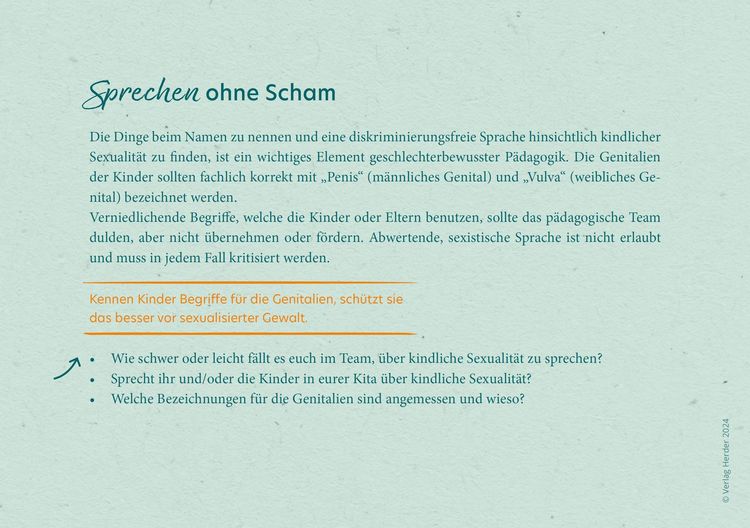 Produktbild: Sexualp&auml;dagogik in der Kita. 40 Reflexionskarten f&uuml;r die Teamarbeit