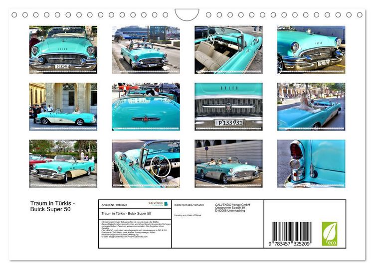 Produktbild: Traum in T&uuml;rkis - Buick Super 50 (Wandkalender 2026 DIN A4 quer), CALVENDO Monatskalender